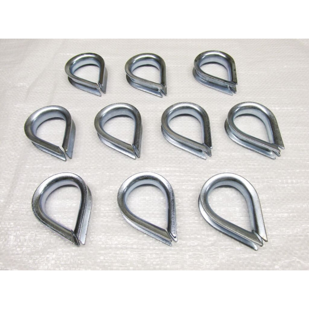 14Mm Wire Rope Thimbles X10 - Galvanised Steel Commercial Loop 600988506879