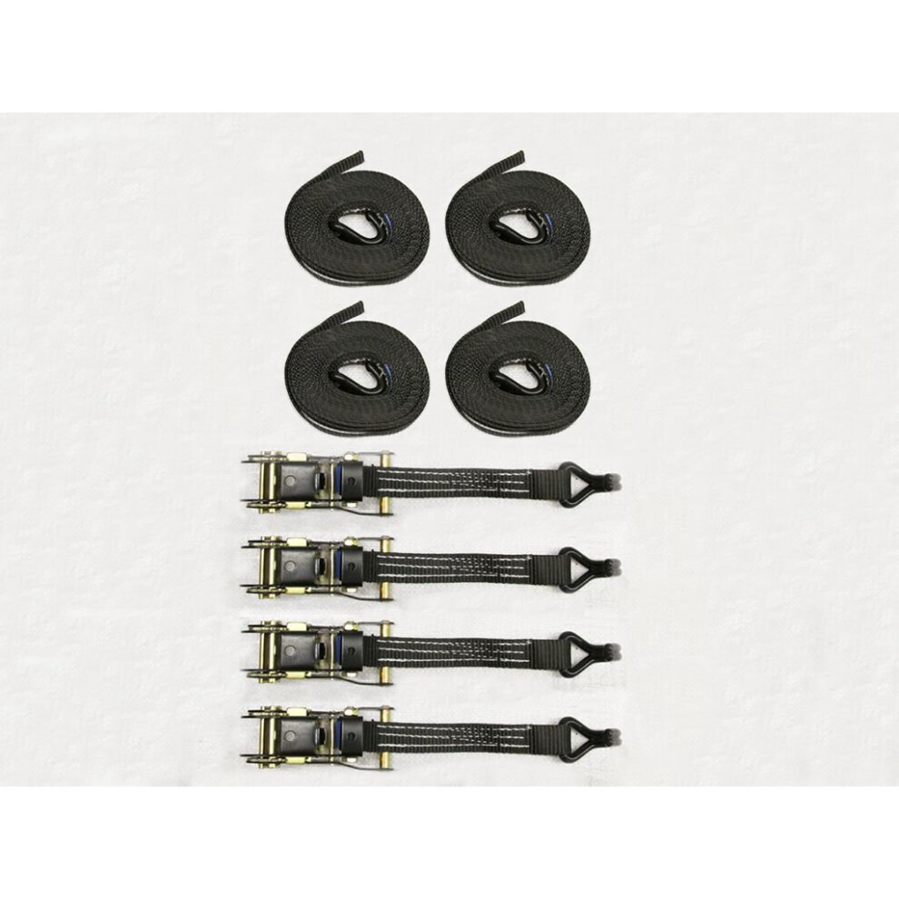 Tie Down Lashing Ratchet Straps X4 (1.5T 25Mm 2M Cargo Load Claw Hook) 600988496897