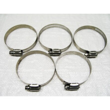 Stainless Steel Hose Clips x5 (105MM-127MM O Clamps T Bolt Pipe Worm Drive Adjustable)