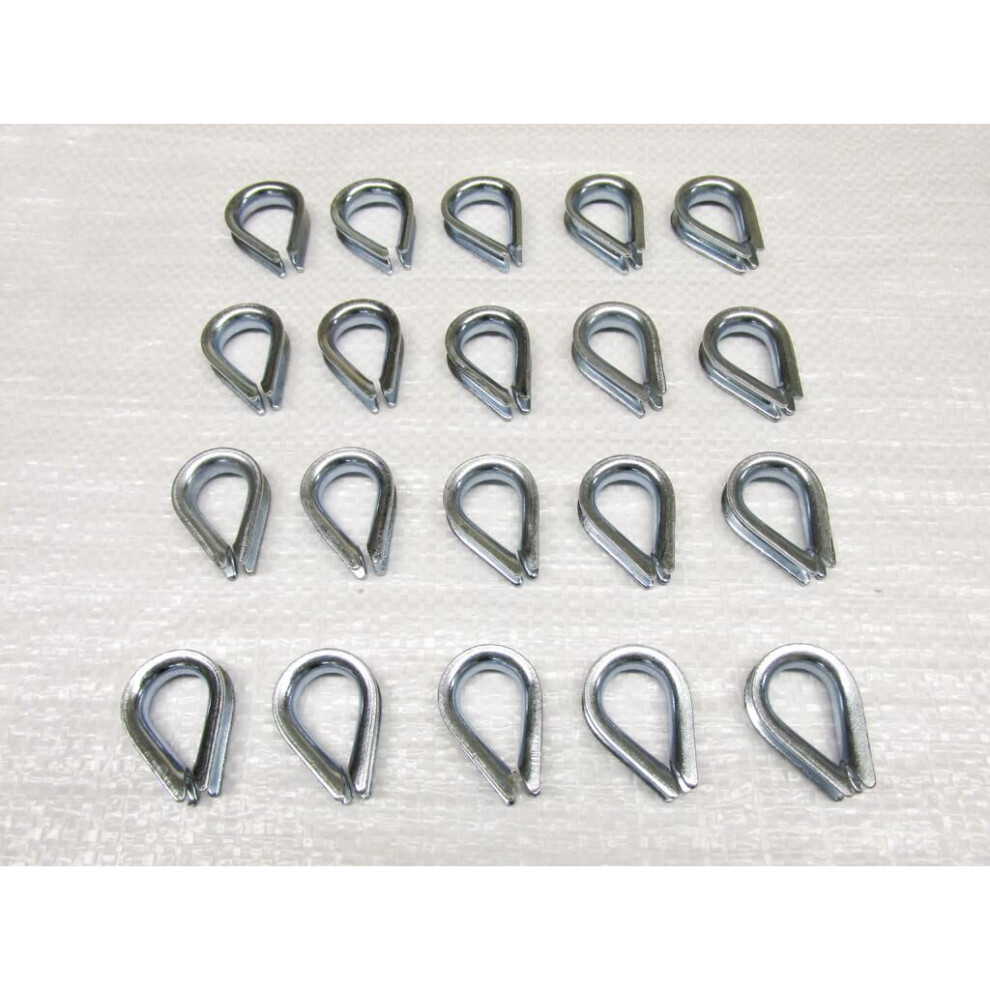 6Mm Wire Rope Thimbles X20 - Galvanised Steel Commercial Loop 600988490833