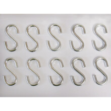 S Shaped Hooks for Hanging x10 (51MM x 6MM Zinc Plated Steel)