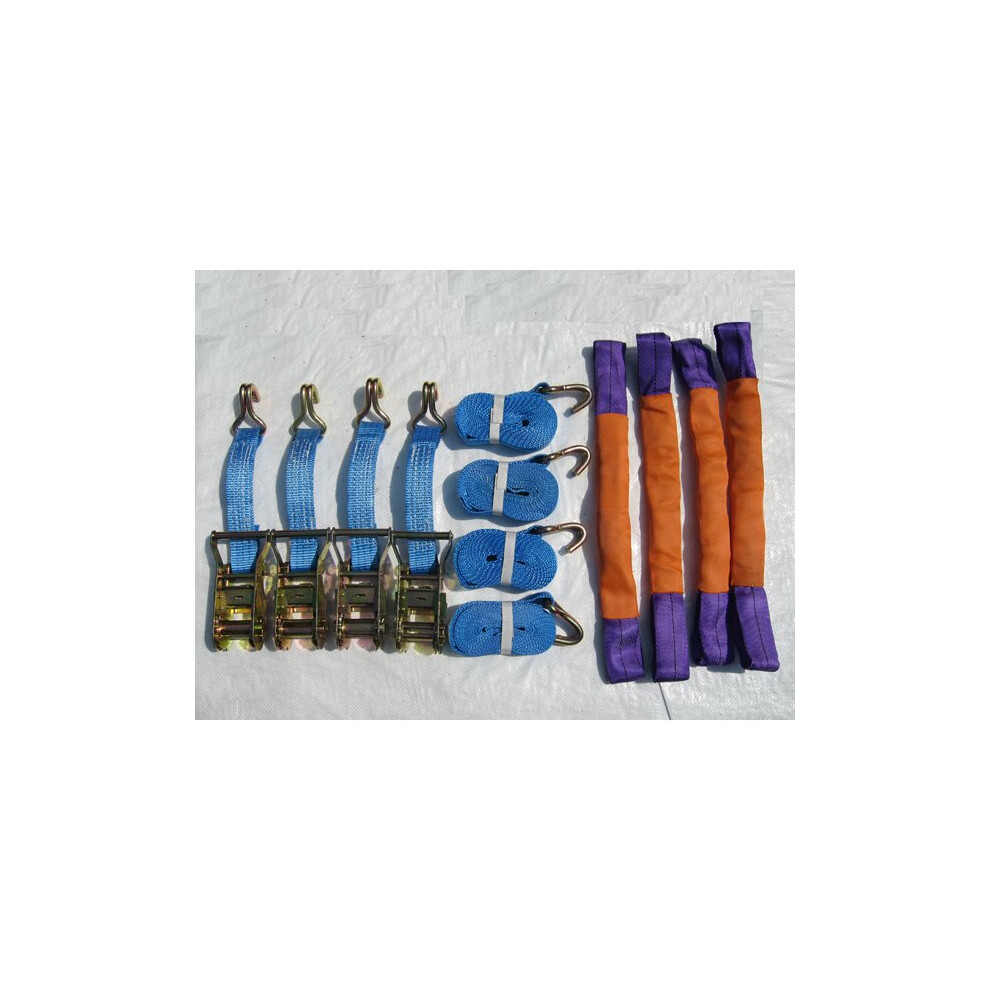Recovery Ratchet Sets 35Mm 4M 3T X4 (Round Slings Tie Down Straps) 707152577908