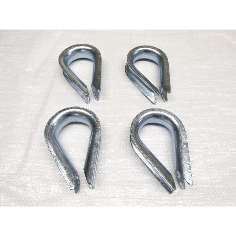 20Mm Wire Rope Thimbles X4 - Galvanised Steel Commercial Loop 600988490284