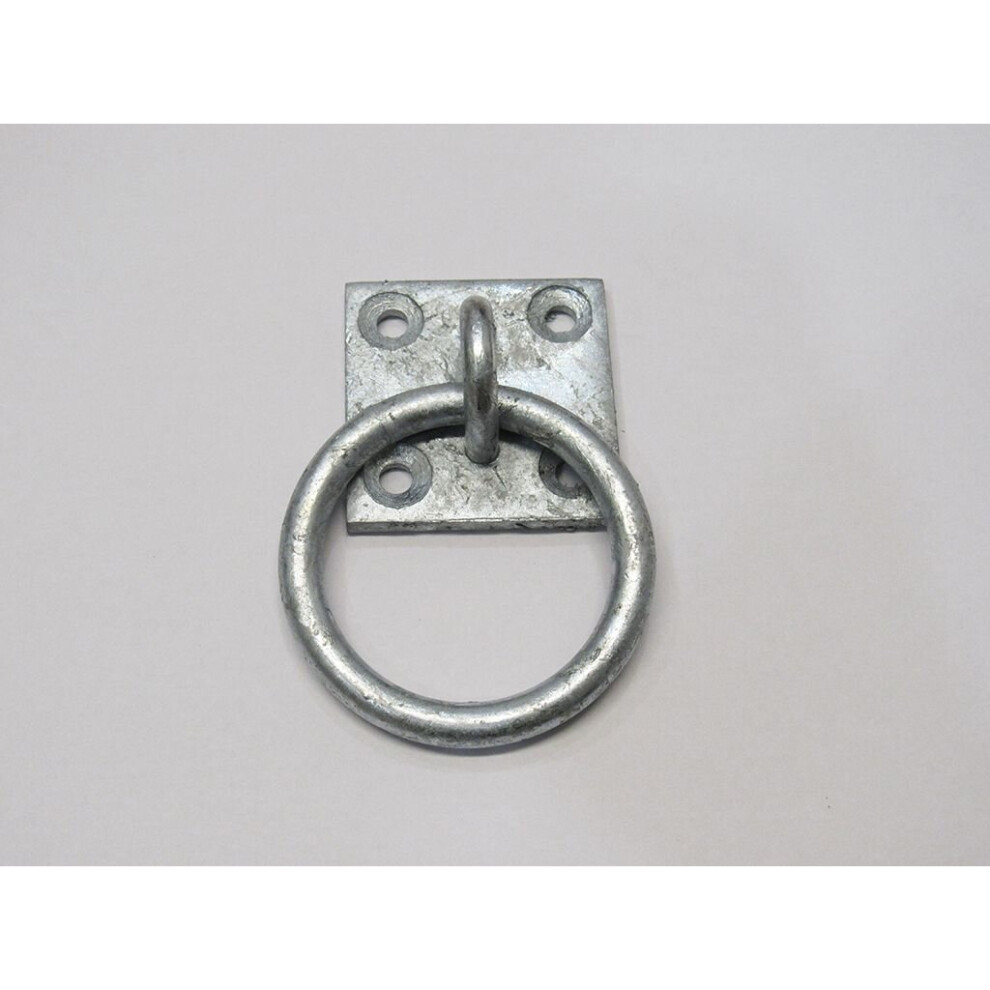 Securefix Direct Eye Plate With Ring Binnacle (4 Hole Galvanised Heavy Duty Marine)