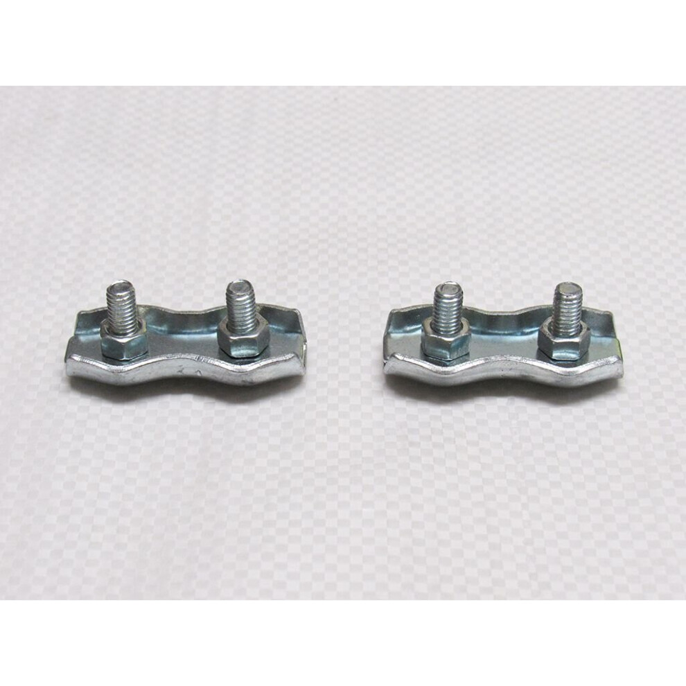X2 3Mm Zinc Plated Duplex Wire Rope Grips - Clamp Loop Eye Clip 600988502895