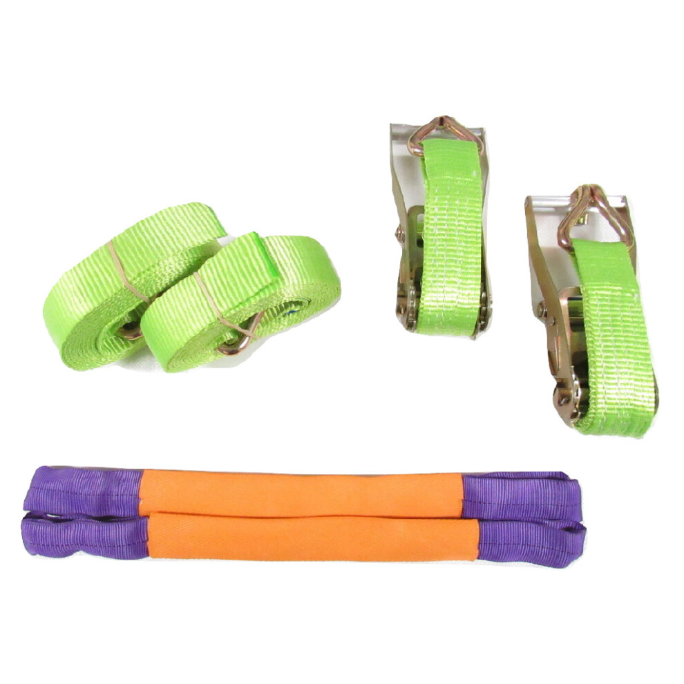 Recovery Ratchet Sets 50Mm 4M 5T X2 (Round Slings Hi Vis Tie Down) 600988510234