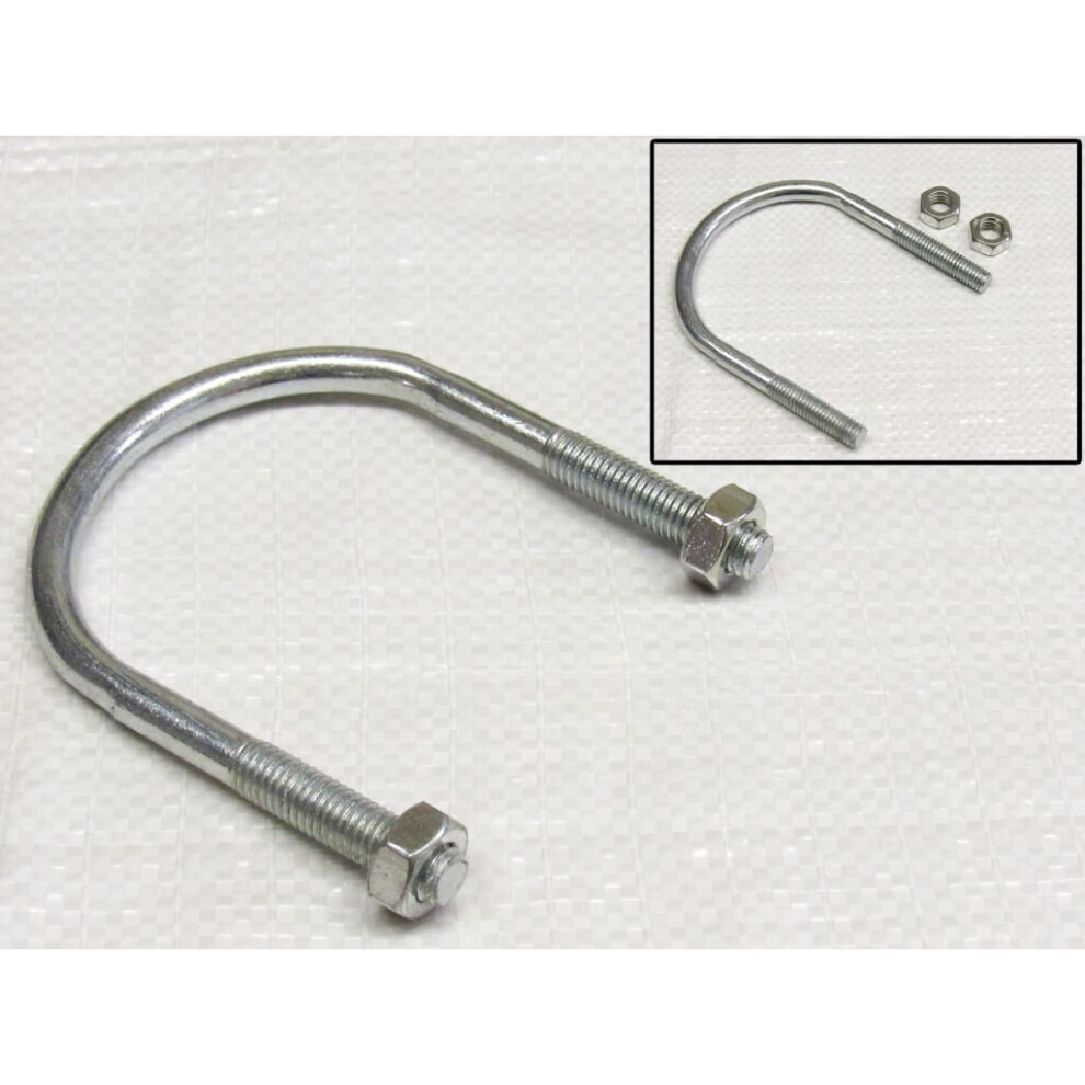 10MM x 75MM Zinc Plated 'U' Bolt With 2 Hex Nuts (Clamp Pipe Tube)-image-OPC-P6FYXVJ-NEW