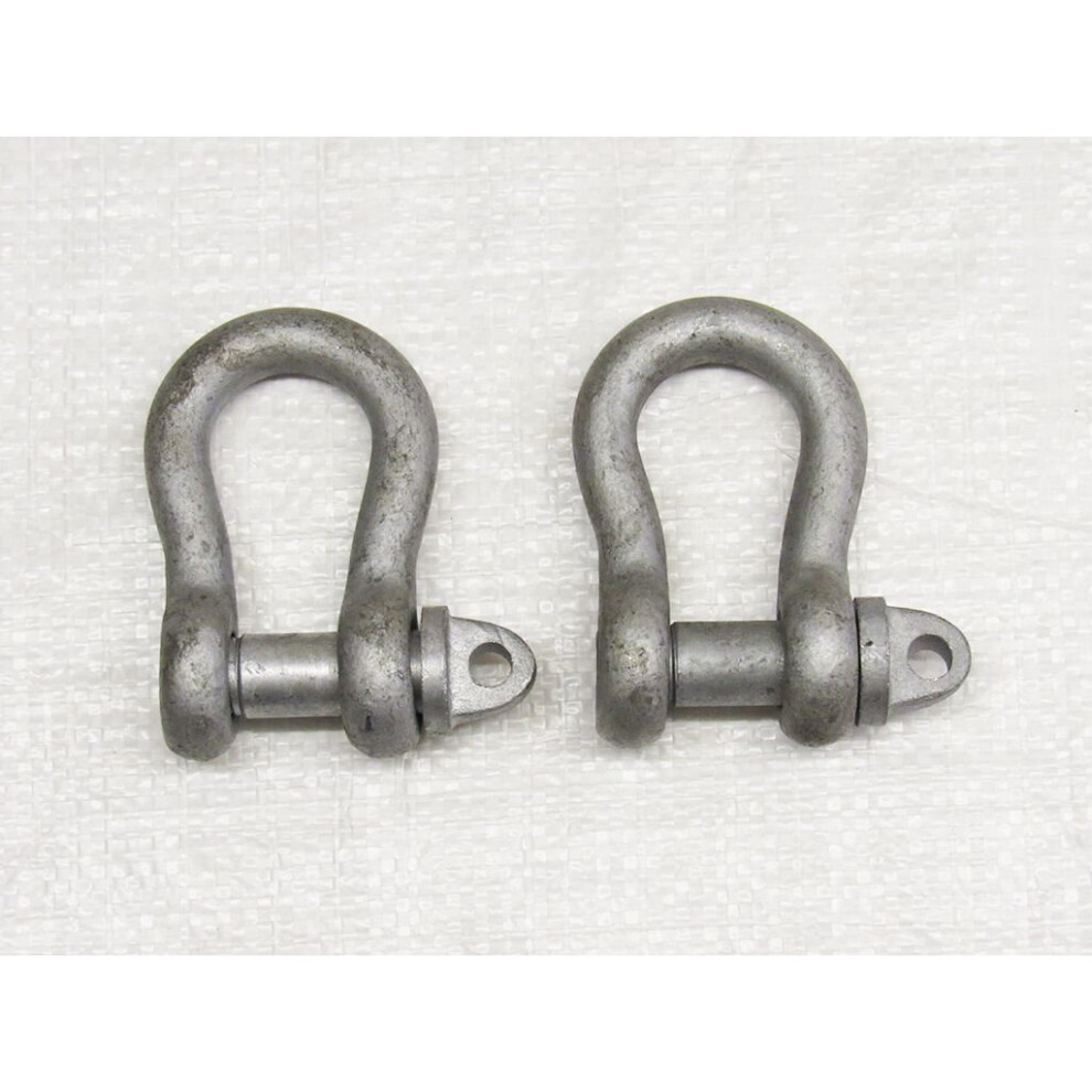 Large Bow Shackles With Screw Pin 0.75 Ton X2 - Galvanised Lifting 600988500563
