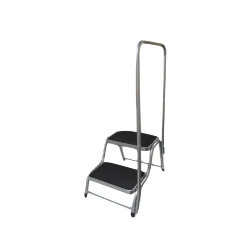 Double Anti Slip Step with Support Handrail (Caravan Motorhome Disabled Aid Assist) 1