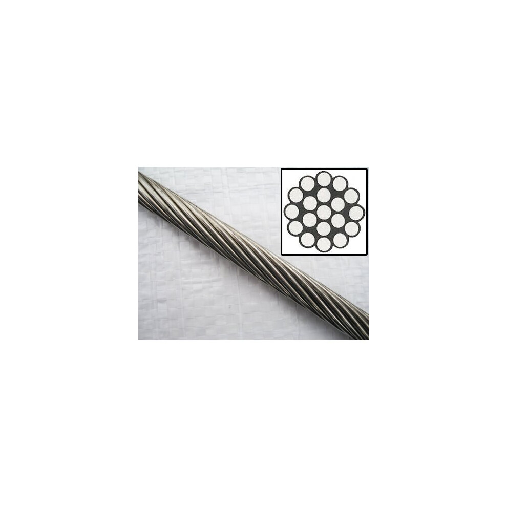 Stainless Steel Wire Rope Cable 10MM 1x19 (100M Reel 1 x 19 Rigging Marine)