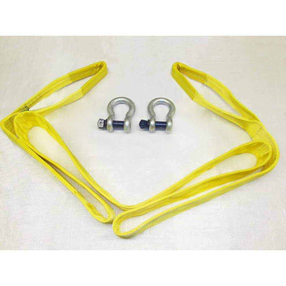 Heavy Duty Tow Strap 9 Ton 5 Metre With Shackles (9T 5M Recovery Towing Strop) 600988479173