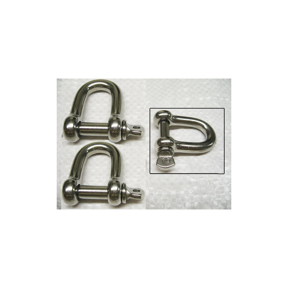 Stainless Steel D Shackles With Screw Collar Pin 6Mm X2 (Ss Dee 316) 707152578370