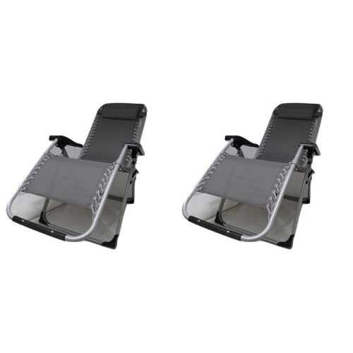 Zero Gravity Reclining Garden Chairs x2 (Folding Sun Lounger Patio) 1