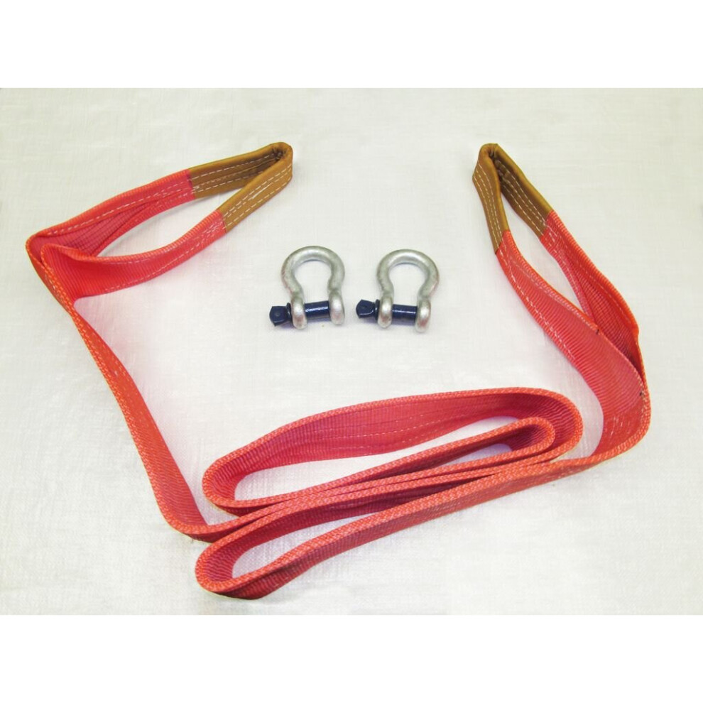 Heavy Duty Recovery Tow Strap With Shackles 15 Ton 5M (Car Van Towing) 600988479227