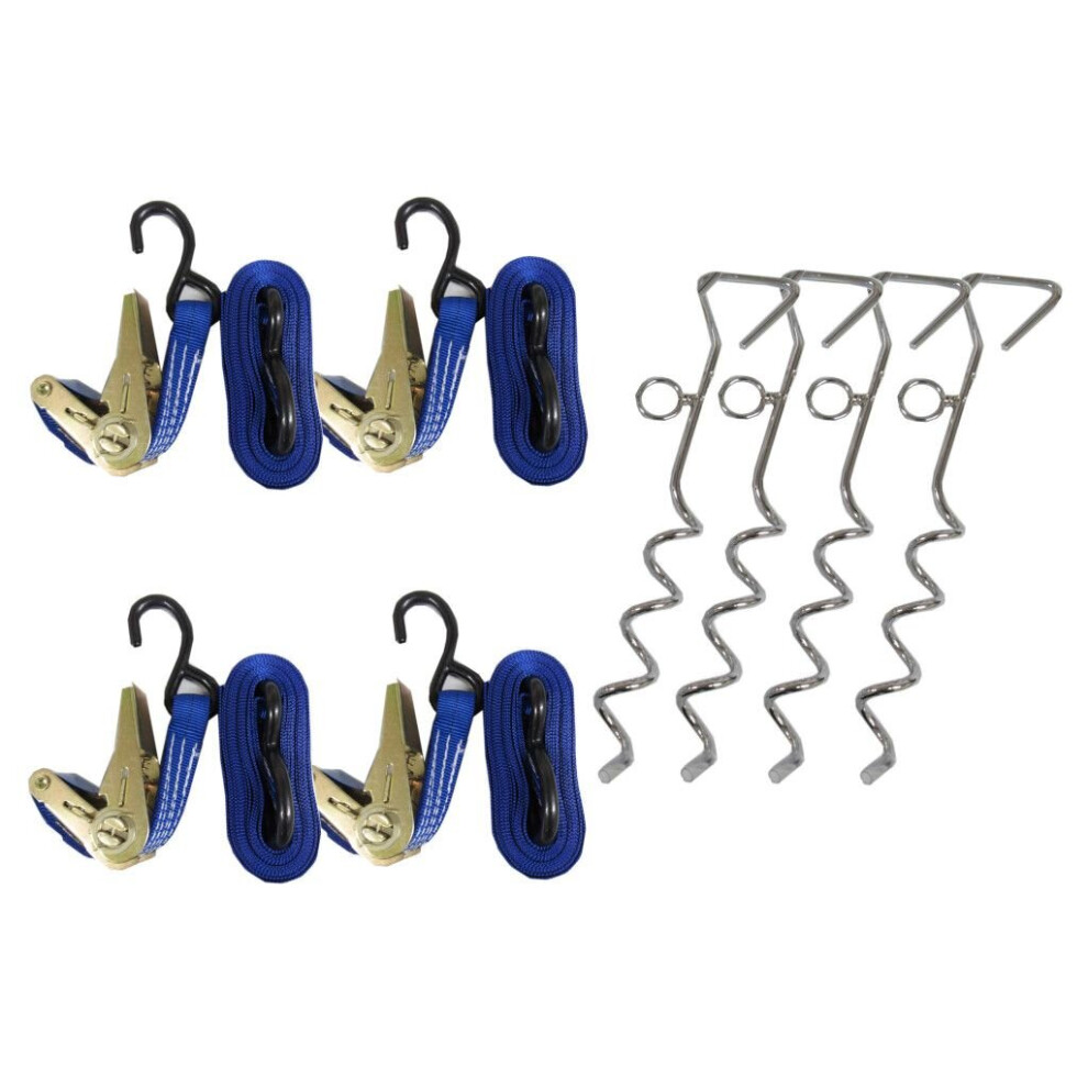 Awning Storm Strap Kit (Tie Down Universal Tent Ratchet Straps)