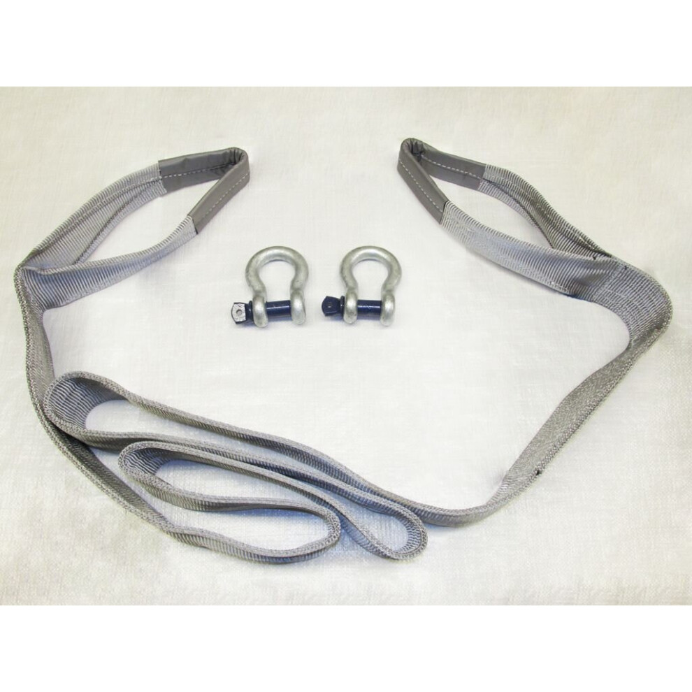 Heavy Duty Tow Strap 12 Ton 3 Metre With Shackles (12T 3M Recovery Towing Strop) 600988479180