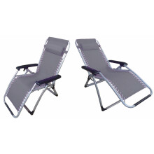 Zero Gravity Reclining Garden Chairs x2 (Folding Sun Lounger Patio)