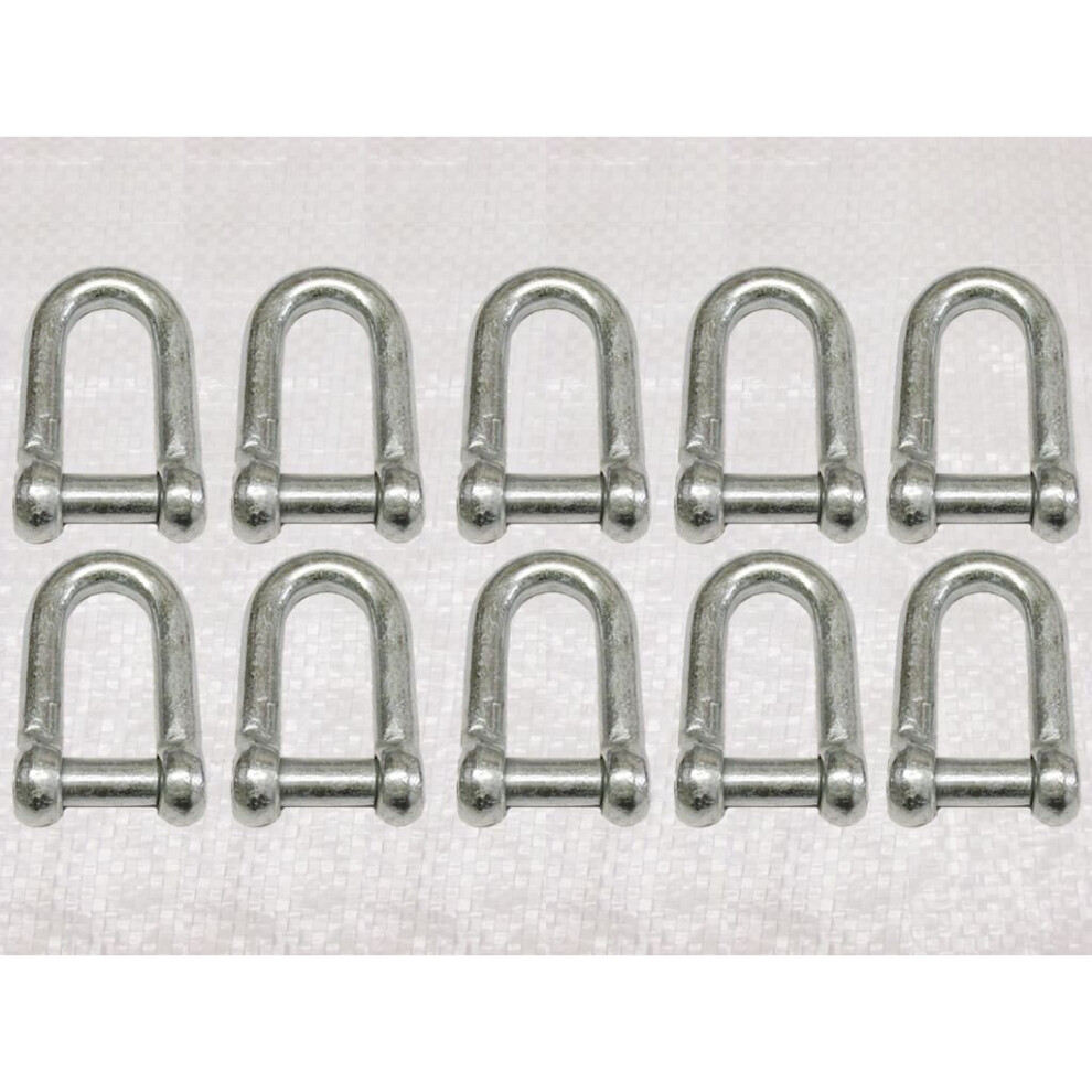 X10 6Mm Galvanised Commercial Dee Shackles Countersunk Pin (Chain) 707152591768