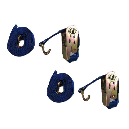 Ratchet Strap 25MM 0.8T 5M X2 (Tie Down Heavy Duty Cargo J Claw Hook)