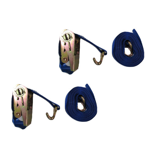 Ratchet Strap 25MM 0.8T 5M X2 (Tie Down Heavy Duty Cargo J Claw Hook) 1