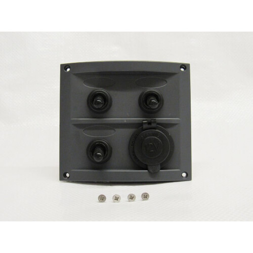 3 Gang Switch Panel & Cigarette Socket 12V (Rocker Boat Marine Splashproof)