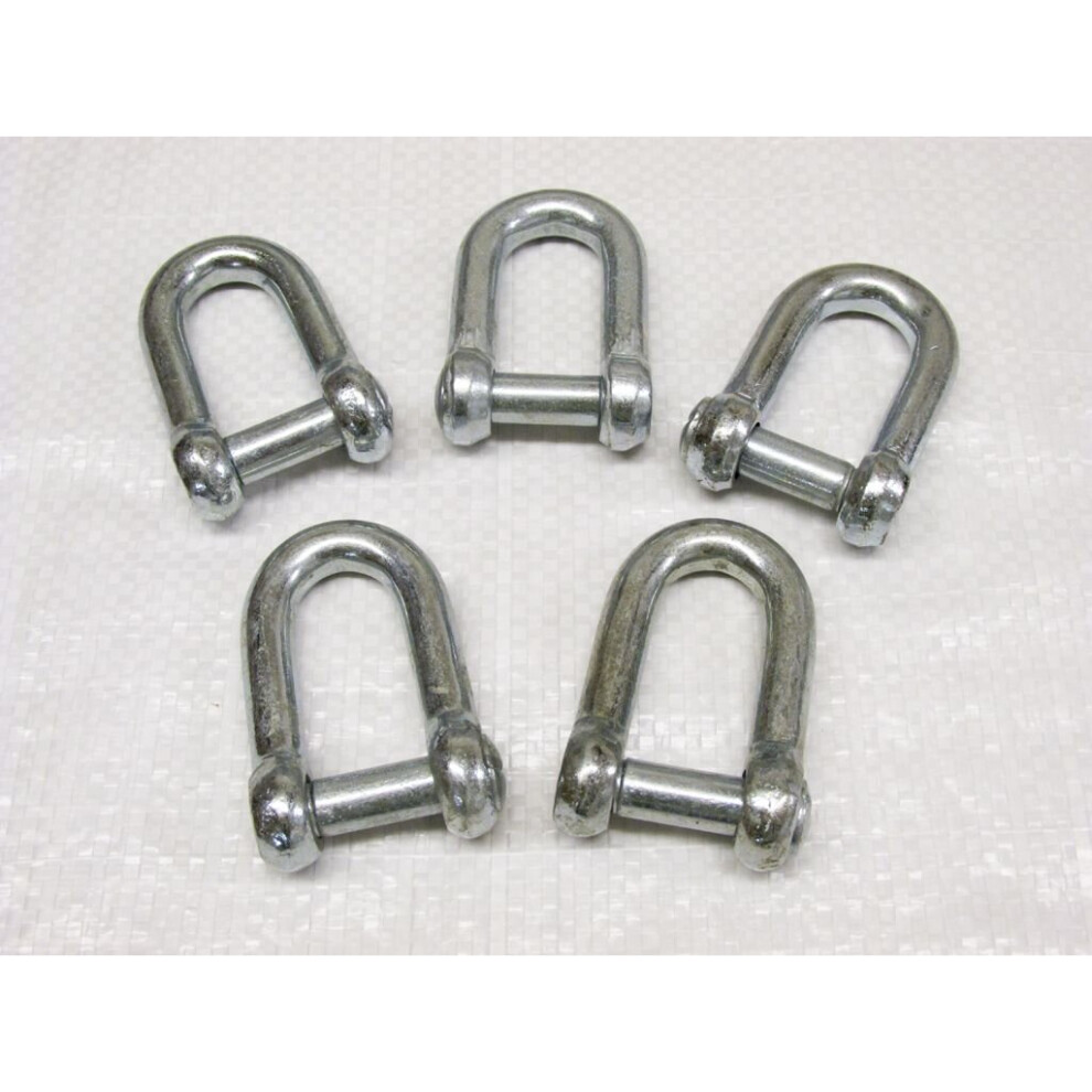 X5 10Mm Galvanised Commercial Dee Shackles Countersunk Pin (Chain) 707152591874