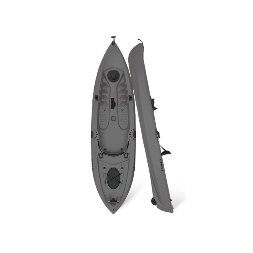 Sit On Top Fishing Kayak (3.5M Paddling Kayaking Solo 125KG Grey)