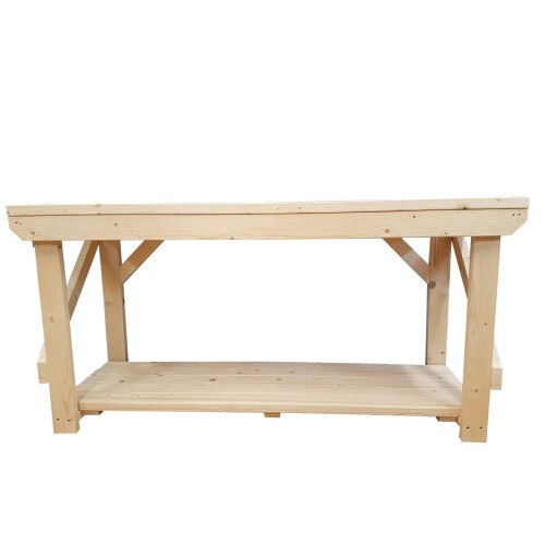 (5FT, With Wheels) Acorn Workbench Wooden Handmade Heavy Duty 2