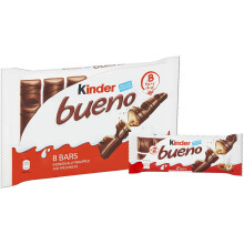 Kinder Bueno Bars, Pack of 4 Chocolate, Box of 11 (44 Total Bars)