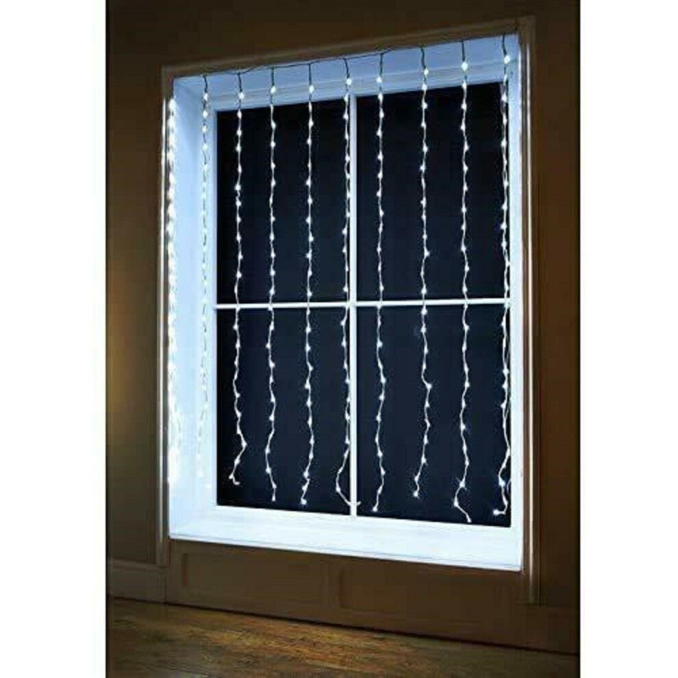240 LED Cascading Waterfall Curtain Lights Christmas Deco Indoor/Outdoor G-0395