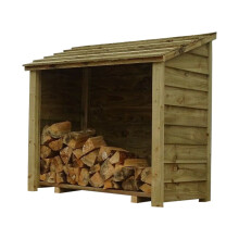 (Light Green (Natural)) Wooden Log Store (W-119cm, H-118cm, D-71cm)