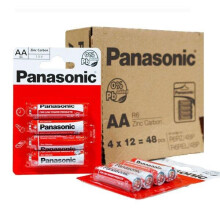 Panasonic AA Batteries 4-Pack (48 Total) Zinc-Carbon - Ideal for Low-Power Devices