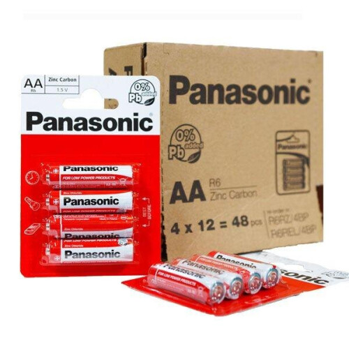Panasonic Panasonic AA Batteries 4-Pack (48 Total) Zinc-Carbon - Ideal for Low-Power Devices