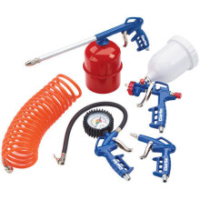 Clarke KIT1100 5 Piece Air Tool Kit Gravity Fed Spray Gun Tyre Inflator Air Hose