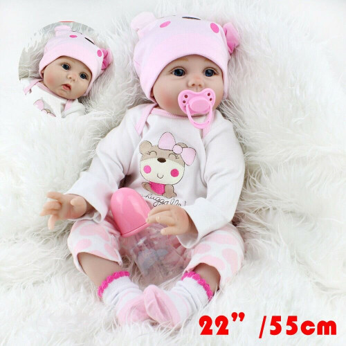 Boneca bebé renascida de 22" Boneca realista de silicone macio e realista 1