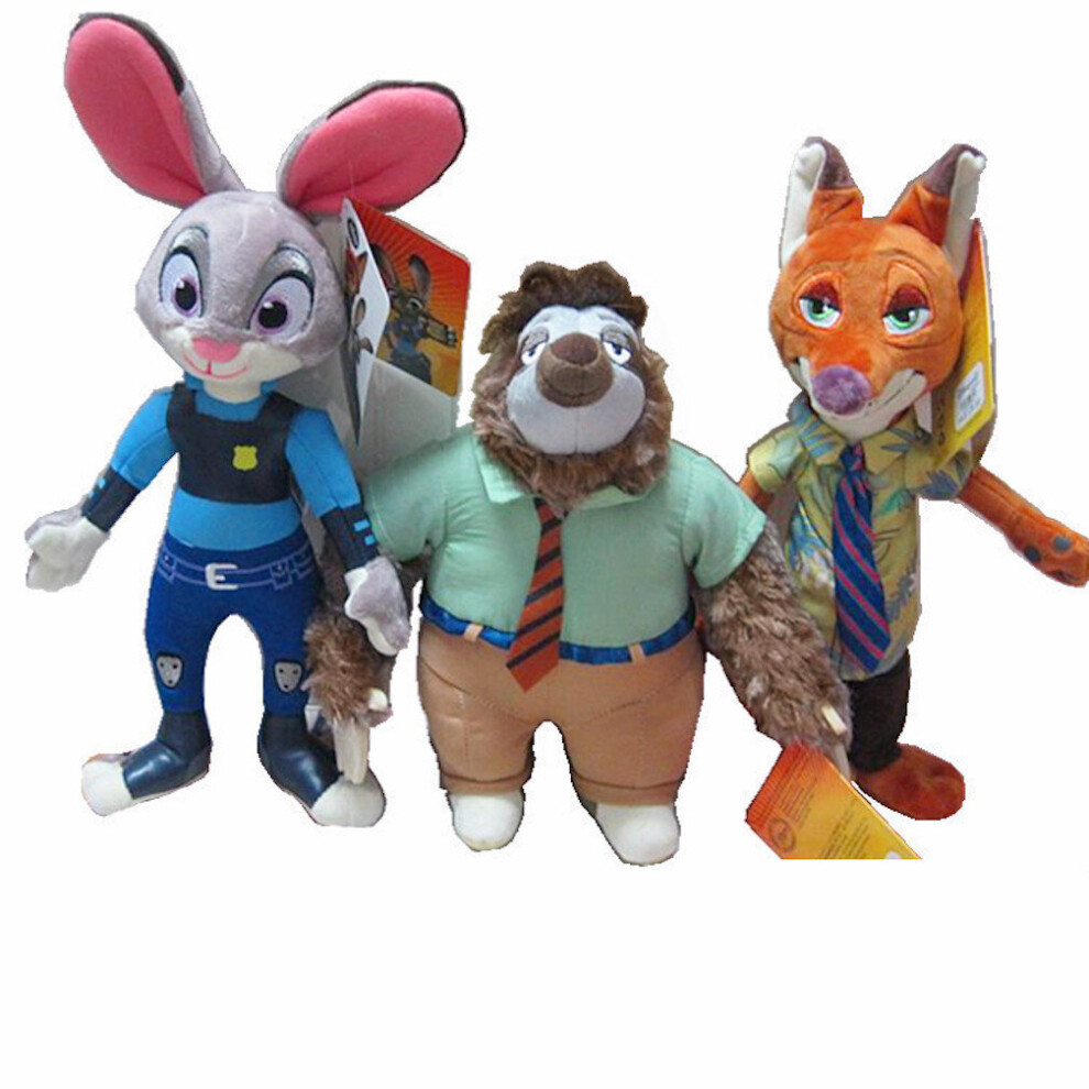 3pcs Plush Toy Zootopia Doll Judy Hopps Fox