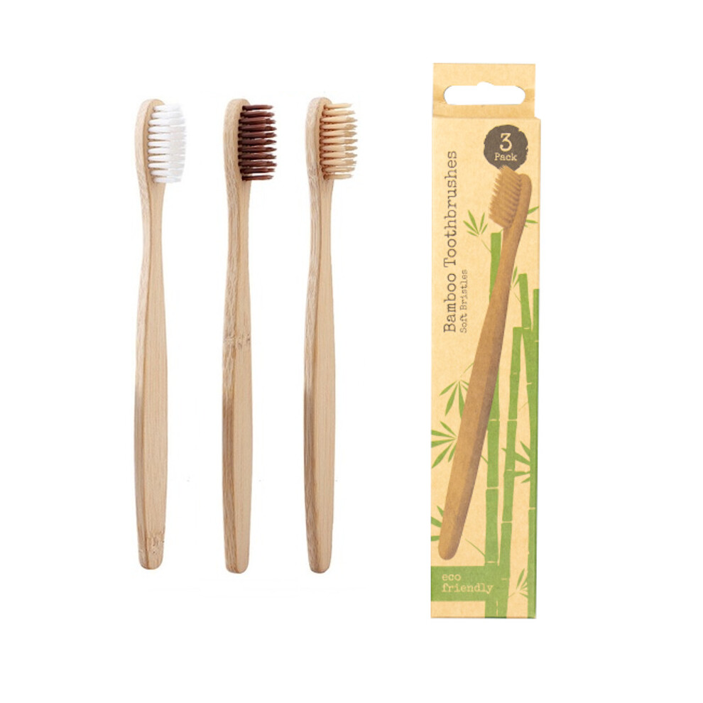 Eco Friendly & Biodegradable Family Pack Of 3 Bamboo Toothbrush