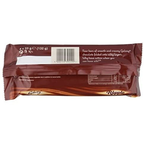 Galaxy Galaxy Ripple Chocolate Bars for Sharing, 4 Bars of 33 g 1