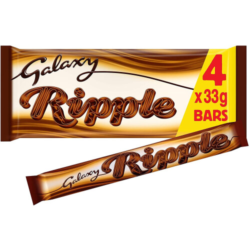 Galaxy Galaxy Ripple Chocolate Bars for Sharing, 4 Bars of 33 g
