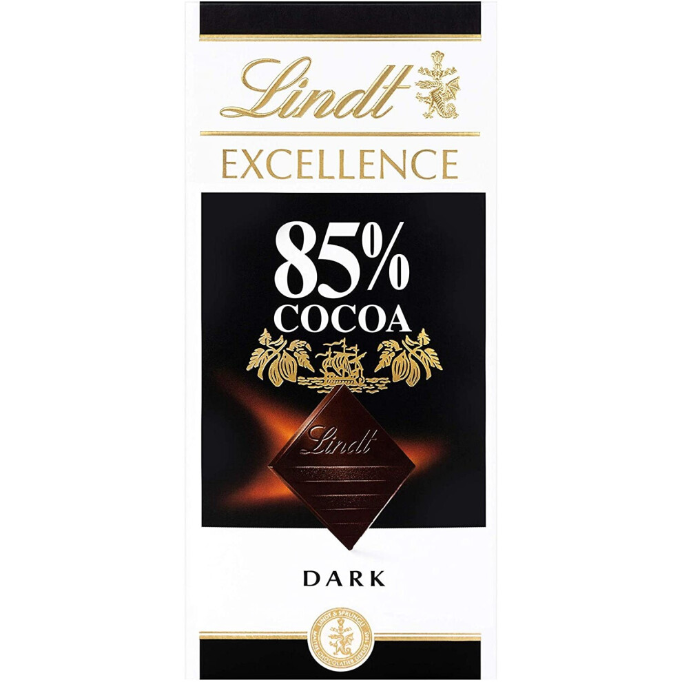 Lindt Excellence Dark 85% Cocoa Chocolate Bar Each 100 g (Pack of 4)