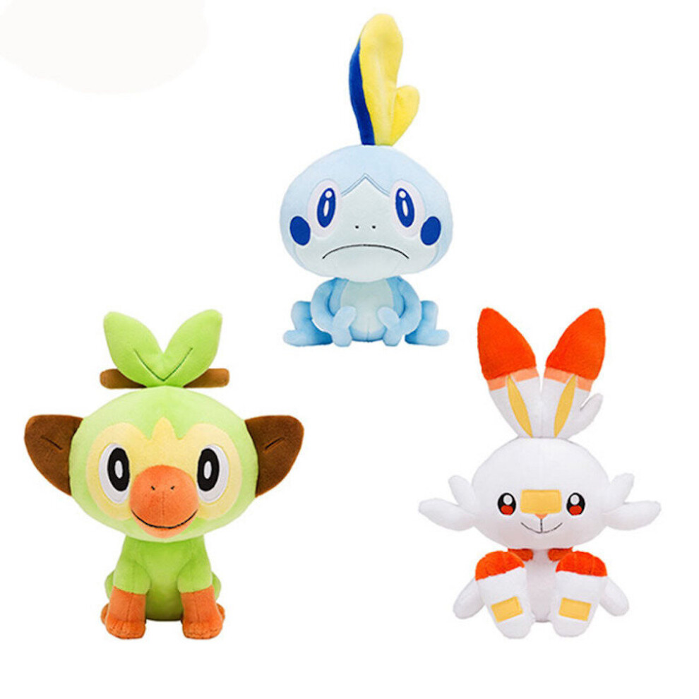 3pcs Grookey  Sobble Scorbunny Plush Doll Toy 20cm