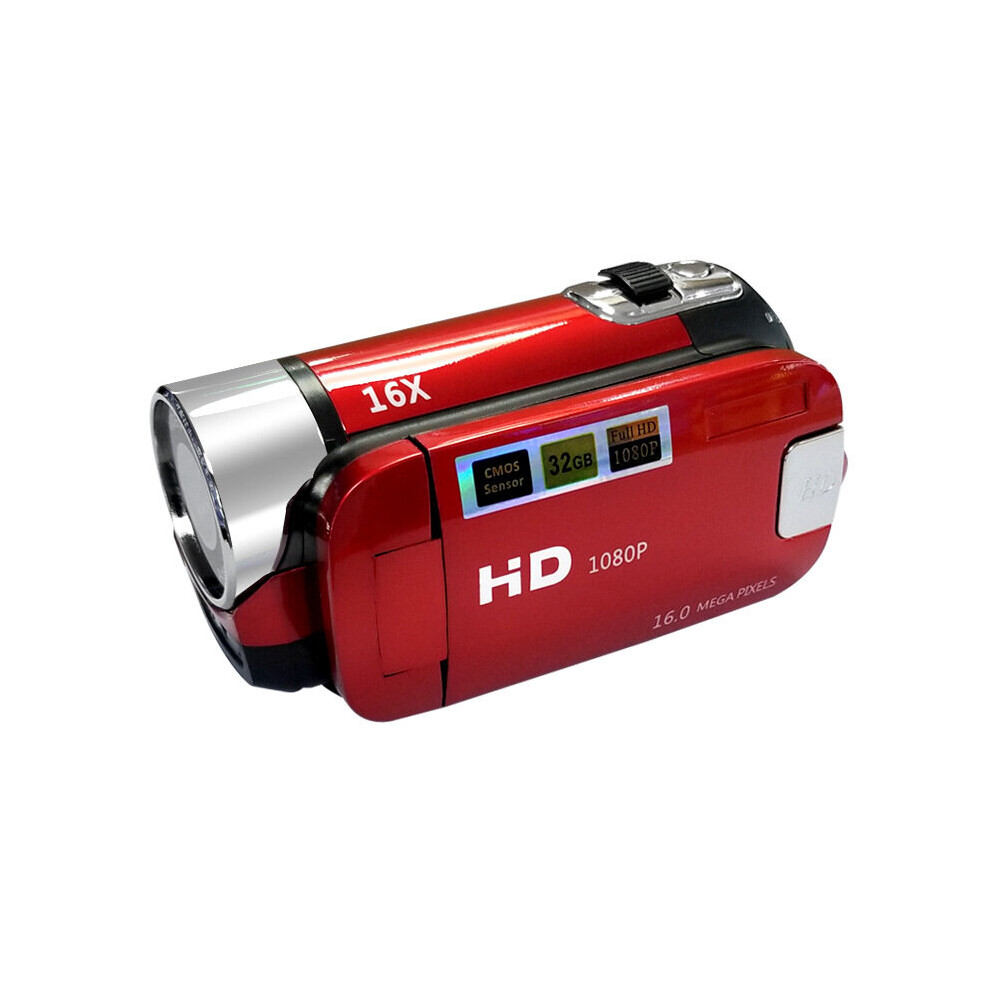 (Red) HD 1080p Digital Video Camera Camcorder 32GB 16x Zoom Dv Camcorder