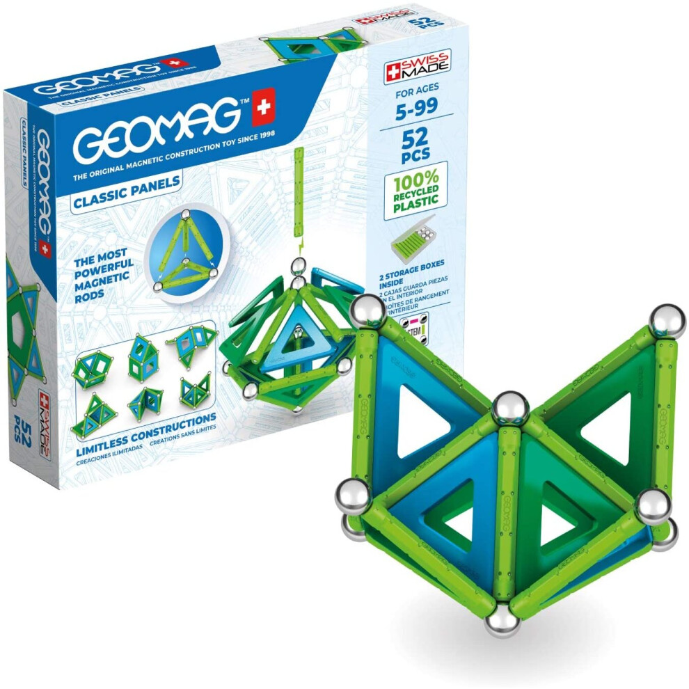 Geomag Classic Panels - 52 Pcs - 100% Recycled Plastic