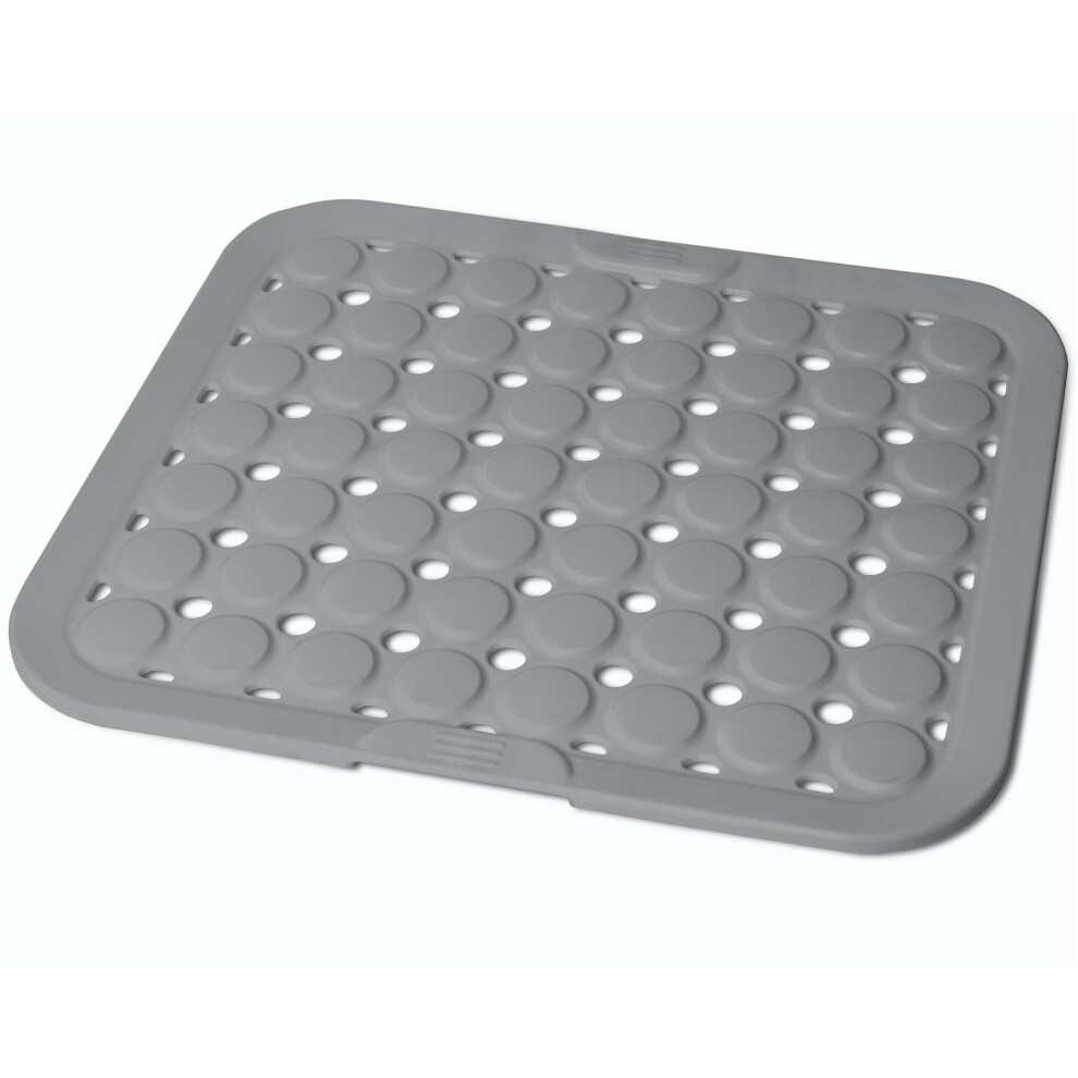 Addis Kitchen Sink Liner Scratch Protector Matt Drainer, Non-Slip 35x30cm - Grey