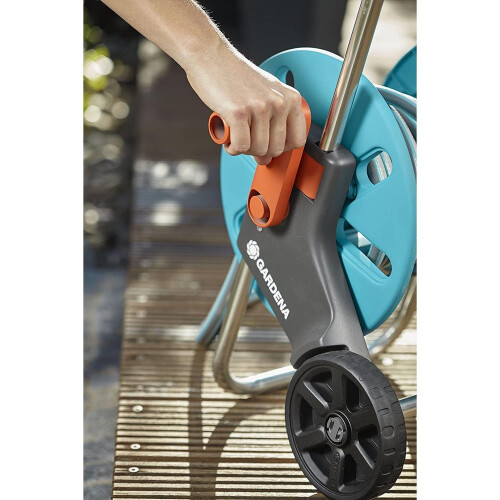 Gardena Gardena AquaRoll S Hose Trolley Set Turquoise - Space Saving Storage - Easy Use 1