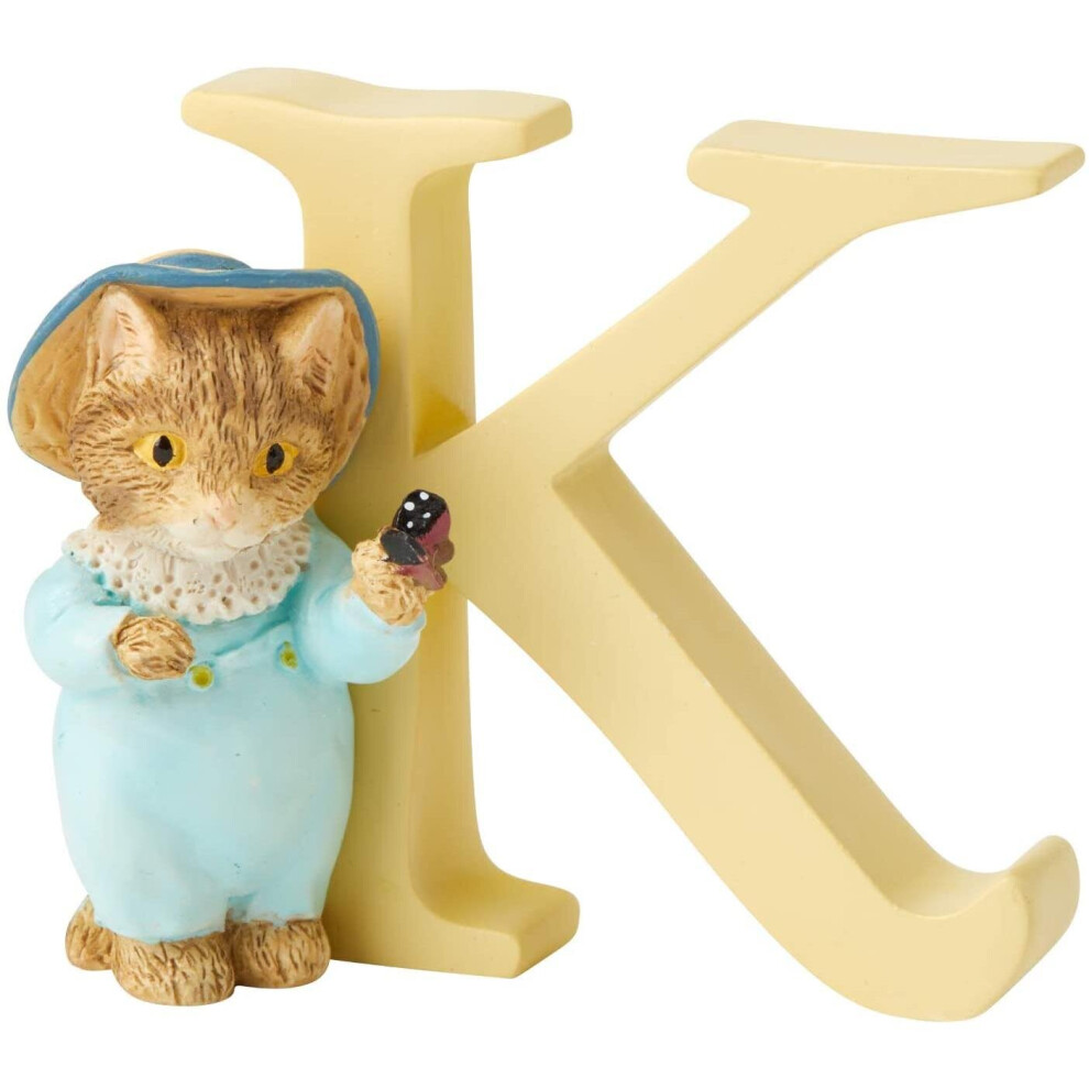 Beatrix Potter Tom Kitten Original Illustrations Ornament Letter K - Cast Stone