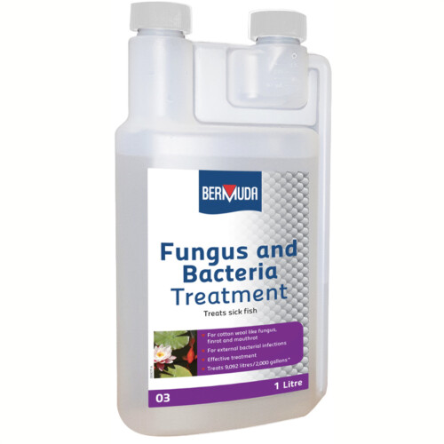 Bermuda Pond Fungus & Bacteria Treatment, Treat Sick Fish Fin/Mouth Rot, 1 Litre