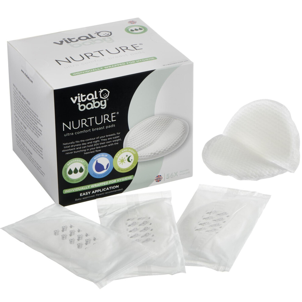 56 X Nurture Ultra Comfort Breast Pad Dry, Comfortable And Absorbent Vital Baby
