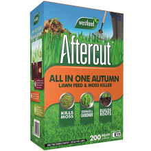 Aftercut All in One Autumn Lawn Feed & Moss Killer, Durable, 7kg Box- 200m2 Area