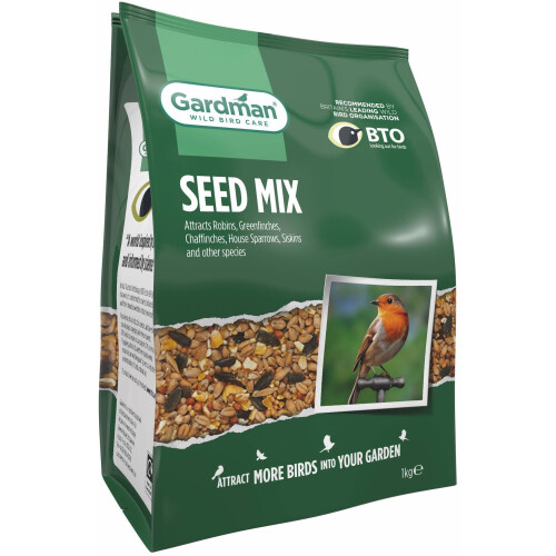 Gardman Gardman Seed Mix For Bird Feeding, All Purpose Blend - Multicoloured - 1 Kg Bag 2